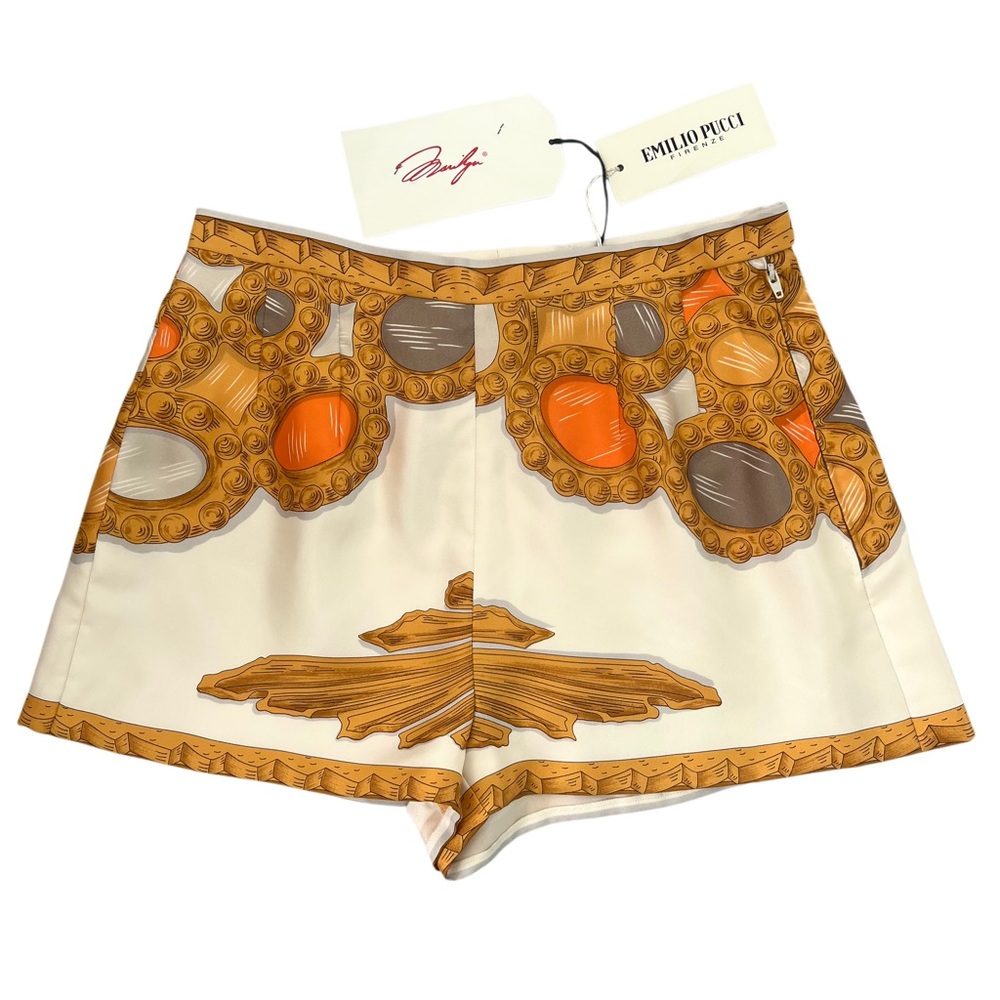 Emilio Pucci Limited Edition Marilyn Silk Mini Shorts, NWT, XS/S